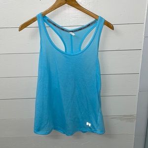Under armour light blue large racerback workout tank top